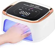 Rechargeable LED Nail Lamp Auto Sensor Nail Dryer Touch Control Salon Home (White)