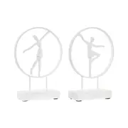Decorative Figure Dkd Home Decor 23 x 9 x 33 Cm White Ballet Dancer 2 Units