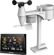 Bresser WLAN Comfort Weather Station with 7-in-1 Professional Sensor and Modern Colour Display, Black