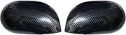 Compatible For 09-19 Nissan Cube Z12 rearview mirror cover rearview mirror shell carbon fiber pattern mirror decoration(Carbon fiber grain)