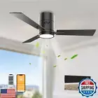 OPONL Black 42 inch Ceiling Fan with Light, Remote Control, Flush Mount, Nois