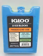 Igloo Refreezable Ice Block 2pk - Small Blue / Green. Factory Sealed New!