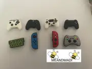 NEW 8 PIECES GAME CONTROLLERS XBOX PS5 SWITCH GAME OVER SHOE CHARMS CARTOON CAKE