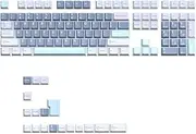 Mechkeeb 126 Keys Cloud Lake Theme Top Print Keycaps Cherry Profile PBT Dye Sub Keycaps Custom Key Caps for MX Mechanical Keyboard (Inside Blue)