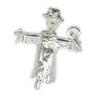 Scarecrow sterling silver charm .925 x 1 Crow Scaring charms --SFP