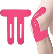 Pre-Cut Kinesiology Tape Strips for Knees - Sports Muscle Support Tape, Athletic Tape for Running, Football & Fitness - Elastic Therapeutic Bandage for Joint Protection