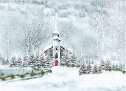 SNOWY STEEPLE WINTER CHURCH GORGEOUS CHRISTMAS CARD by PETER PAUPER PRESS (8)