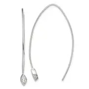 Sterling Silver Oval Cz Threader Earrings