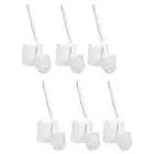 6PK Cleanlink Bathroom Plastic Toilet Cleaning Brush & Holder Pot Set White