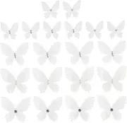 PLAFOPE 20pcs Double Organza Butterfly Patches for DIY Crafts Wedding Dress Decor Unique Apparel Accessories Easy to Sew Clothing and Bags High End Design with Simulation Pearl
