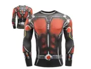 New Ant-Man Costume Printed Long Sleeves Slim Fit T-shirt Cosplay (S-4XL)