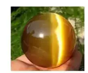 40MM + STAND Beautiful ASIAN QUARTZ TIGER EYE CRYSTAL HEALING BALL SPHERE