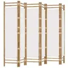 Folding 6-Panel Room Divider Folding Privacy Screen Stand 240cm Bamboo Canvas