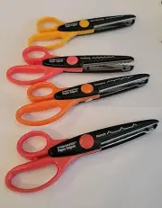 Fiskars Paper Edgers Scissors Art Supply Craft Crafting Scapbooking Set Of 4