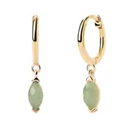 Nomad Aventurine Hoops 18K Gold Plated