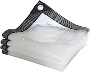 Big Clear Tarpaulin Waterproof Heavy Duty Tarp Sheet Cover, Weatherproof, Frost-Resistant, UV Protection, Multipurpose, Reinforced Eyelets(3x3.5m)