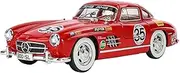 Die-cast Alloy Diecast 1:24 for Mercedes-Benz 300SL Miniature Vintage Car Sound Light 4 Doors Opened Pull Back Mini Vehicle Miniature Vehicle(Red)