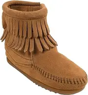 [Minnetonka] Double Fringe Side Zip Boot (Toddler/Little Kid/Big
