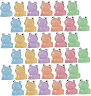 CHICAMPERA 36pcs Glow Dark Mini Resin Frog Sculptures for Home Decor Tiny Frog Figures for Garden Dollhouse and Desk Decoration Funny and Craft Ornaments