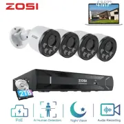 ZOSI Outdoor Home System 5MP 8CH NVR 4MP PoE Security IP Camera Smart Detect