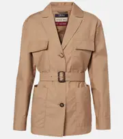 ['S Max Mara] 'S Max Mara Giulia technical cotton-blend twill jacket UK 12 beige