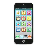 Child's Interactive My First Own Cell Phone,Play to learn,touch screen with 8 functions and dazzling LED lights (Black)