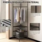 Versatile Carbon Steel Coat Stand Corner Clothes Rack Garment Shelf Hanging Rail
