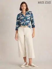 White Stuff Blue Annie Jersey 100% Cotton Shirt (AY8180) | $104