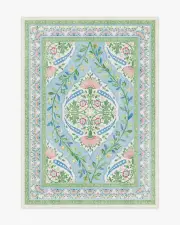 150' x 215' | Machine Washable Runner Rug | Kid & Pet Friendly | Indoor Rug | Mrs. Alice Skye Blue Multicolour Rug | Ruggable