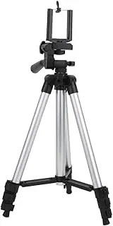 Silver Mobile Phone Tripod with Bubble Level and 360° Rotation for Time, 110cm/43.31inch Aluminium Alloy Flexible Tripod for Photography Enthusiasts