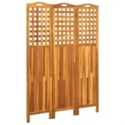 3-Panel Room Divider 121x2x170 cm Solid Acacia Wood