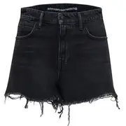 [Alexander Wang] 灰色做舊牛仔布咬短褲