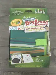 Crayola Washable Dry Erase Travel Pack Whiteboard & 4 Mini Markers - For Ages 4+