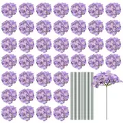 Silk Hydrangea Flowers, Light Purple Artificial Flowers for Wedding 30 Set