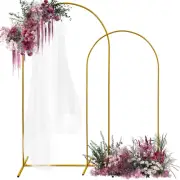 Arch Backdrop Stand Set of 2, 7.2FT 6FT Metal Gold Wedding Arch Frame Balloon...