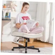 Criss Cross Armless Office Chair, Mid Back, Swivel, Beige