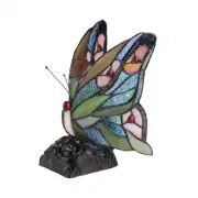 Stained Glass Tiffany Style Butterfly Accent Table Lamp Nightlight