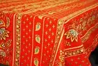 LE CLUNY, LISA RED, FRENCH PROVENCE COATED COTTON TABLECLOTH, 60" x 84", NEW