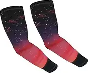 [FHEDVBN] Red Sky at Night Starry Arm Sleeves Compression Arm Covers for Men Women Outdoor Sun Sleeves Cooling Sports Sleeve, Black