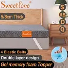 SWEETLOVE Memory Foam Topper Cool Gel Ventilated Mattress Bed Bamboo Underlay