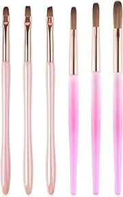 KADS Gel Nail Art Brush Set 6Pcs Oval Flat Clean Up Nail Art Design Pen Painting Tools Nail Sculpting Building Brush for Manicure Nail Extension Gel Brush for Nail Salon & Home DIY Use