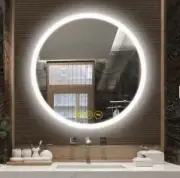Bellevue Haley 32" Contemporary Circular Aluminum Frameless Bathroom Wall Mirror