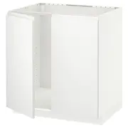 METOD base cabinet for sink + 2 doors, white/Voxtorp matt white, 80x60x80 cm