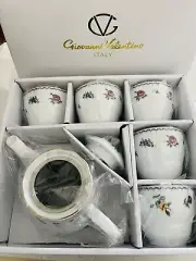 Giovanni Valentino Italy 7-Piece Tea Set (Teapot, Lid, 5 Cups) ***NIB***