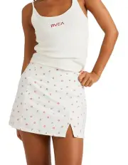[RVCA] Rose Bud Mini Skirt in White