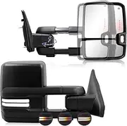 Power Folding Mirror Compatible with 2009-2018 Dodge Ram 1500 2500 3500 with Switchback Running Turn Signal Light Power Adjustment Tow Mirror Heated Puddle Light