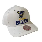 Mitchell & Ness St. Louis Blues NHL Adjustable Snapback White Hat Cap OSFM