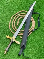Unique Handmade Knights / Excalibur /Crown outdoor Sharp Gift Sword with Sheath.