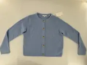 Vince Cashmere Wool Cardigan Sweater Sz XS Blue Preppy Academia Career NWT $395