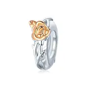 Silver plating Rose Flower Spacer Charms for Bracelet & Bangle DIY Jewelry Bead